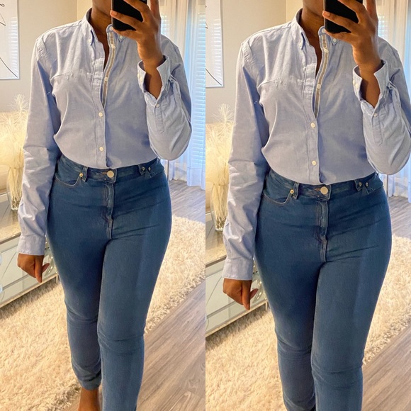 LAST CHANCE | River Island Slim Fit Oxford - Light Blue - Picture 4 of 4